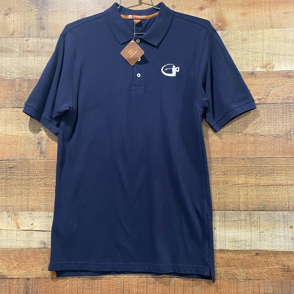 New With Tags Harriton Mens Embroidered Golf Polo Size Medium Long